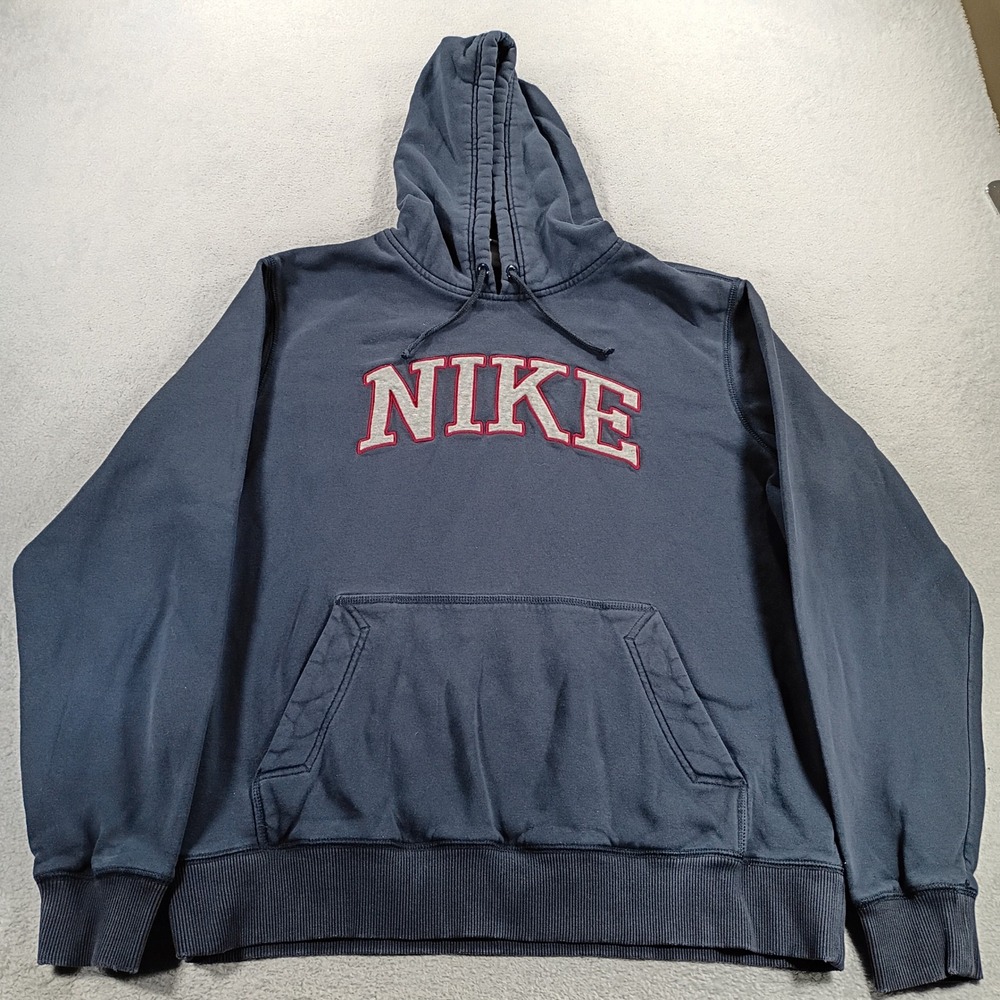 Nike Mens Spellout Hoodie Navy Blue Large Embroidered Logo